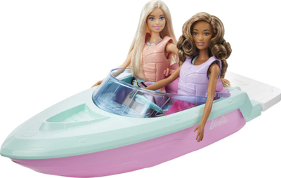 Set lodrash Barbie GXD66, 2 kukulla me xhip dhe varkë, shumëngjyrëshe pastel