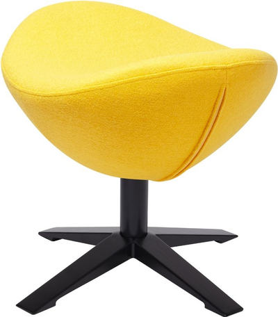 Puf për këmbë King Home EGG WIDE BLACK, rrotullues, bazë çeliku, i verdhë