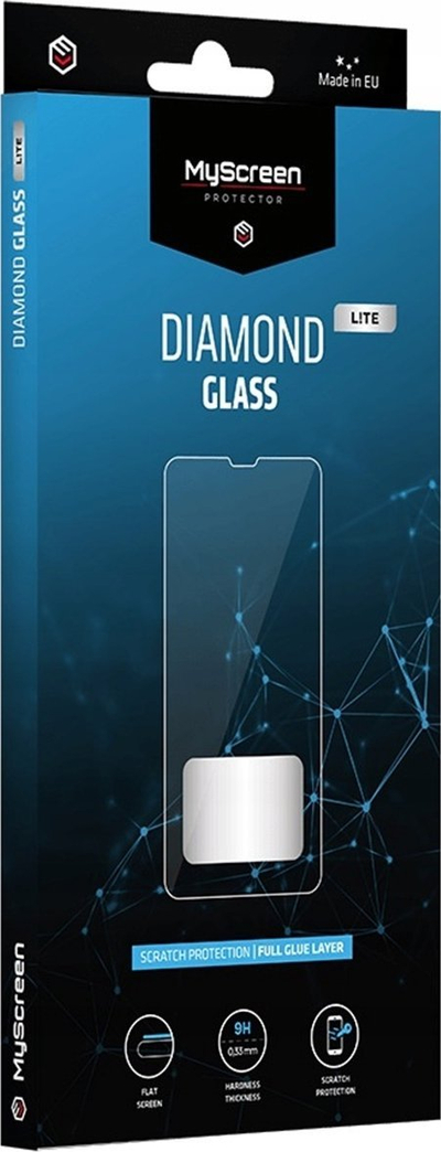 Stakll mbrojtës MyScreen Diamond Glass Lite Full Glue për iPhone 13 Mini, 0.33mm, transparent