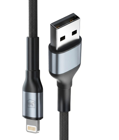 Kabllo USB 3MK Hyper N-Series, USB A me Lightning, 1m, 12W, e zezë
