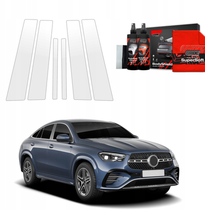 Folie mbrojtëse BodyShield B-Pillar për Mercedes GLE 450d 2023-2026, set 6 copë, transparente