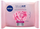 Крем шампон за лице Nivea Micellair Skin Breathe Rose Water, 25 парчиња, за сите типови кожа, розова