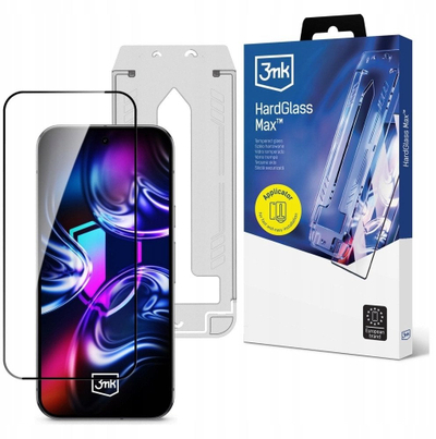 Mbështjellës xhami 3MK HardGlass Max me aplikues, për Google Pixel 10 10 Pro Realme 10 Pro Plus, i tejdukshëm
