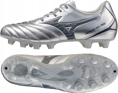Këpucë futbolli Mizuno Monarcida Neo III Select M P1GA252504, për bar natyral, për burra, argjendi