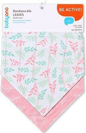 Pelerinë-bandana për bebe Babyono Be Active Leaves, set me 2 copë, shumëngjyrëshe