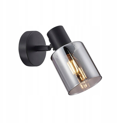 Lampë murale Italux Santia Adjustable, E14 40W, xham i tymosur, e zezë
