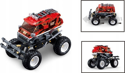 Lodër me kuba ndërtimi Sluban Off-road Power Bricks, 261 copa, makinë terreni, e kuqe