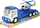 Lodër kamion policie me helikopter Funny Truck, me rimorkio, për fëmijë 3+, blu e bardhë