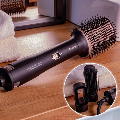 Furçë me nxehtësi për flokët Cecotec Bamba CeramicCare 3‑në‑1 Styler, 2 shpejtësi, e zezë
