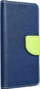 Këllëf portofol Fancy Book Case për Huawei P Smart 2021, me magnet, me xhepa për karta, blu navy me lime
