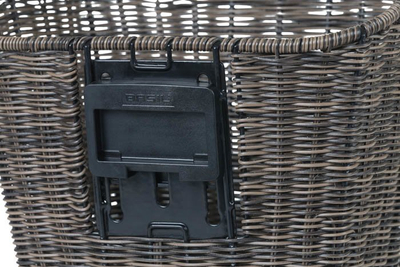 Shportë timoni për biçikletë Basil Bremen Rattan Look KF, me sistem Klickfix, rattan, kafe natyrale