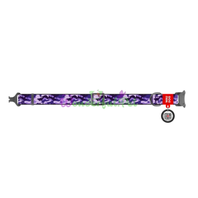 Qafore qeni WAUDOG najlon Purple Camo, 20 mm, 24-40 cm, shumëngjyrëshe