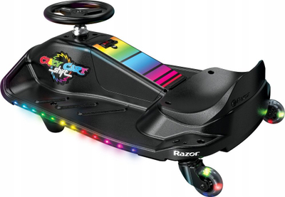 Kart elektrik për kalamaj Razor Crazy Cart Shift Lightshow, 12V, 13 km/h, i zi