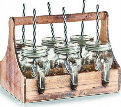 Set gotash për pije Zeller, 7 pjesë, 450 ml, qelq transparent