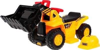 Lodër eskavator me bateri Ramiz, ride on, me kovë që lëviz, i verdhë