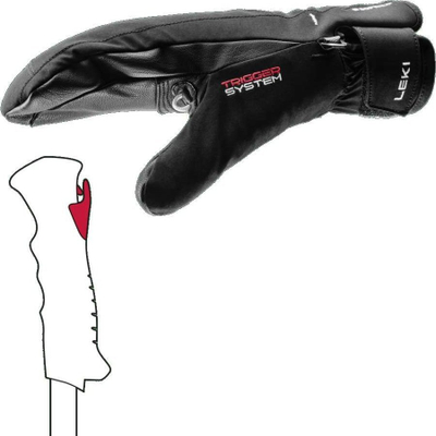 Doreza skish Leki Cerro 3D Women Mitt, për goca, madhësia 8.5, të zeza