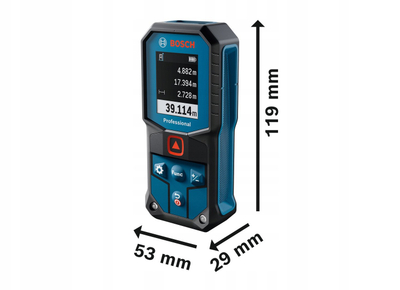 Ласерски далномер Bosch GLM 40-31 Professional, опсег на мерење 40m, светол екран, сина боја