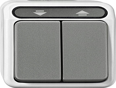 Buton roletash Merten MEG3755-8029 Aquastar, për roleta elektrike, gri e çelët