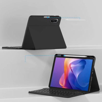 Kuti tastiere Tech-Protect SC Pen për Xiaomi Redmi Pad 2 11", tastierë Bluetooth, mbajtëse stylus, e zezë