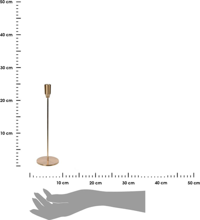 Mbajtëse qiriri metali Single, 25cm, bazë rrethore, ngjyrë ari