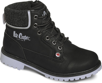 Çizme të shkurtra për vajza Lee Cooper, poliuretan, taban me dhëmbëza, të zeza