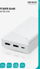 Karikues portativ Deltaco PB-A1002, 20000mAh, 2x USB A, i bardhë