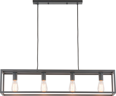 Llambadar varese Netlighting retro industrial, 4 llampa E27, gri