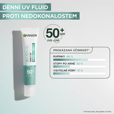 Krem Fluid Ditor Matifikues Garnier, SPF 50+ Hidratuese dhe Mbrojtëse për Lëkurë të Prirur ndaj Akneve