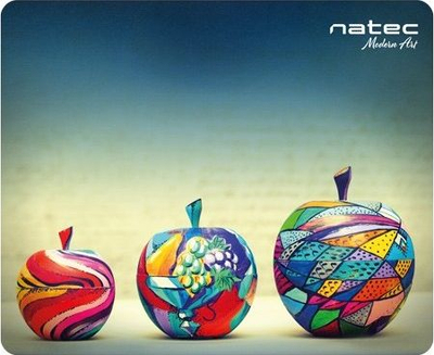 Mouse pad Natec Apples, 220x180mm, tekstil, shumëngjyrësh