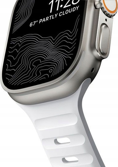 Rrip sportiv Nomad Sport Band, për Apple Watch 46mm 49mm, gome FKM, i bardhë