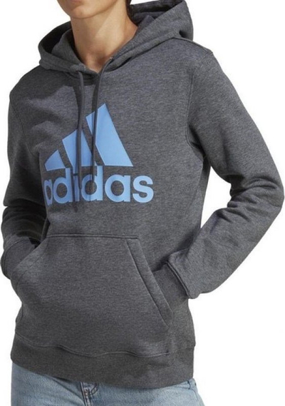 Bluza me kapuç Adidas Big Logo FL R HD W IC9845, për femra, gri