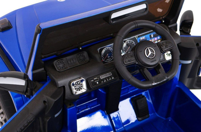 Makina elektrike për fëmijë Mercedes AMG G63, telekomandë, MP3 LED, blu me shkëlqim