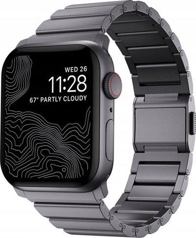 Byzylyk alumini për Apple Watch 46mm/49mm, mbyllje me magnet, gri e errët