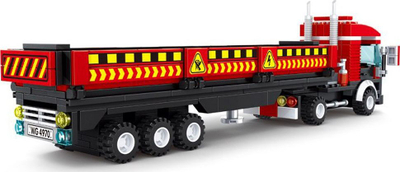 Set blloqesh për ndërtim Wange Heavy Truck 4970, 323 pjesë, kamion TIR i kuq