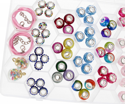 Set rruazash euro-trade Mega Creative 544853, kuti organizuese plastike, fije rozë, shumëngjyrëshe