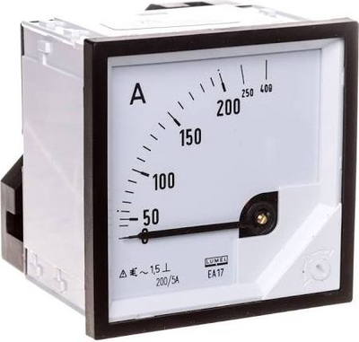Ampermetër analog për panel Lumel EA17N, 200A për TR 200/5A, 72x72mm, i bardhë