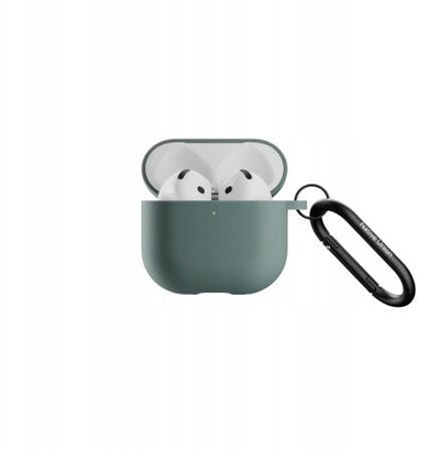 Куќиште за слушалки Native Union Active Case за AirPods 4, силикон, со карабин, зелена Slate