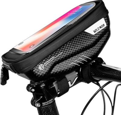 Mbajtës telefoni për biçikletë Waterproof, deri 6.9", i papërshkueshëm nga uji, i zi