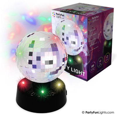 Llambë diskoteke Party Funlight Mirror Ball, LED, 10cm, shumëngjyrëshe