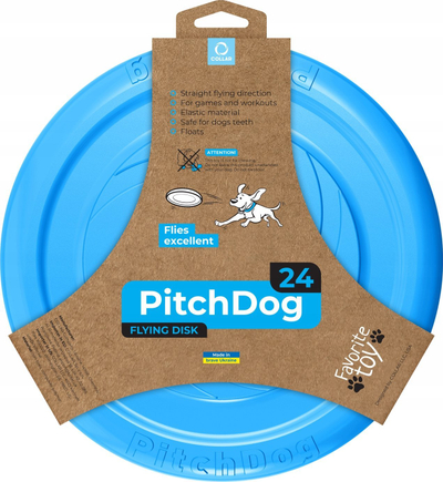 Lodër fluturuese për qen Pitchdog, disk 24cm, blu