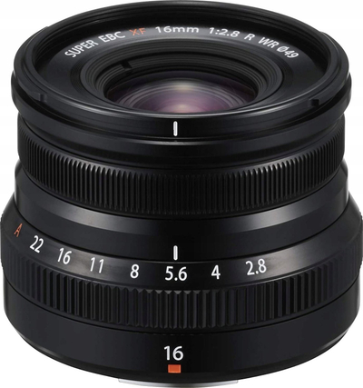 Objektiv Fujifilm XF 16mm F2.8 R WR, kënd i gjerë, i zi