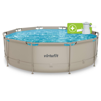Pishinë kopshti VirtuFit Round Pool, 366 cm, me pompë filtri, bezhë