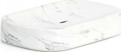 Pjatë sapuni Zeller Present Marble, qeramike, dizajn mermeri, gri