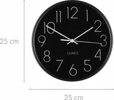 Ora murale 4Living Hour, 25 cm, e zezë