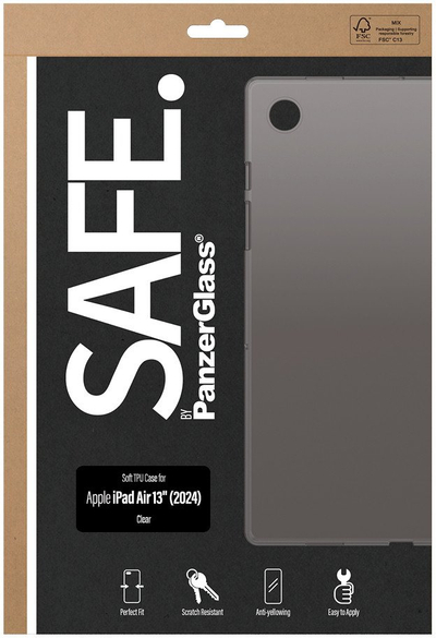 Заштитна футрола за таблет PanzerGlass SAFE Case, за iPad Air 13" 2024, проѕирна