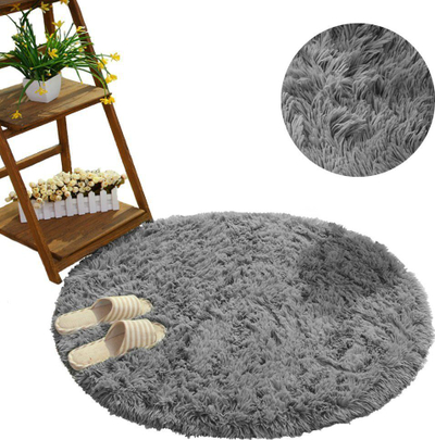 Tapet rrumbullak Strado Round Shaggy, 180x180 cm, SilverFur gri e çelët
