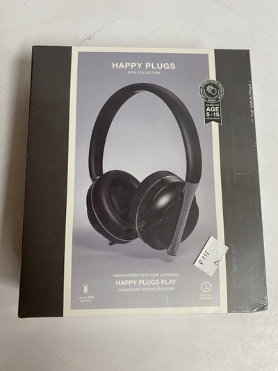 Kufje pa tel Happy Plugs Play Youth, për kalamaj, me kontroll zëri, të zeza