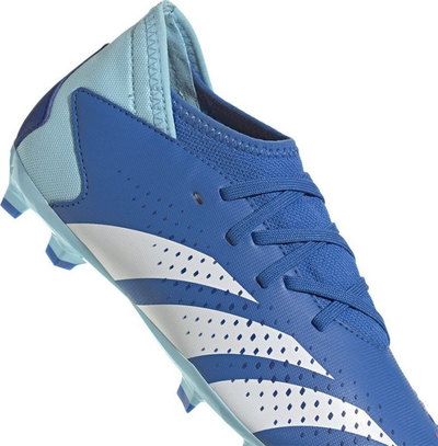 Këpucë futbolli për kalamaj Adidas Predator Accuracy.3 FG, për fusha të thata, blu me të bardhë