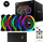 Set ventilatorësh Darkflash DR12 Pro, 5x120mm, RGB me hub dhe telekomandë, të zinj