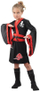 Kostum për kalamoj Godan Ninja Warrior Girl, për gjatësi 110-120 cm, poliester, i zi me të kuqe